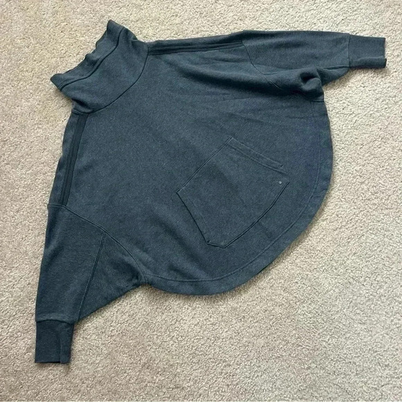 PrAna Cozy Up Poncho Kangaroo Pocket Heather Blue SZ Small Oversized W23190896 - Picture 16 of 16